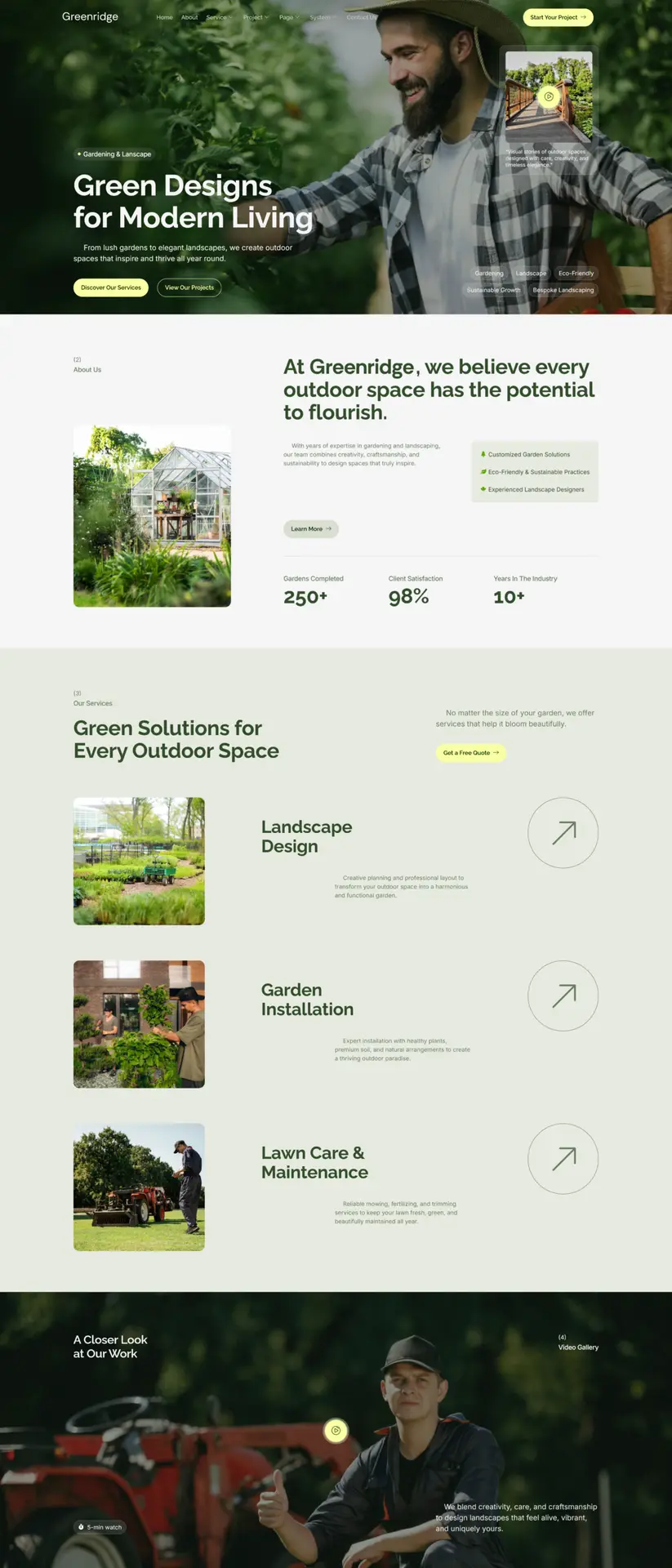 Landscape and garden design website project - web design portfolio by eloire.com.au