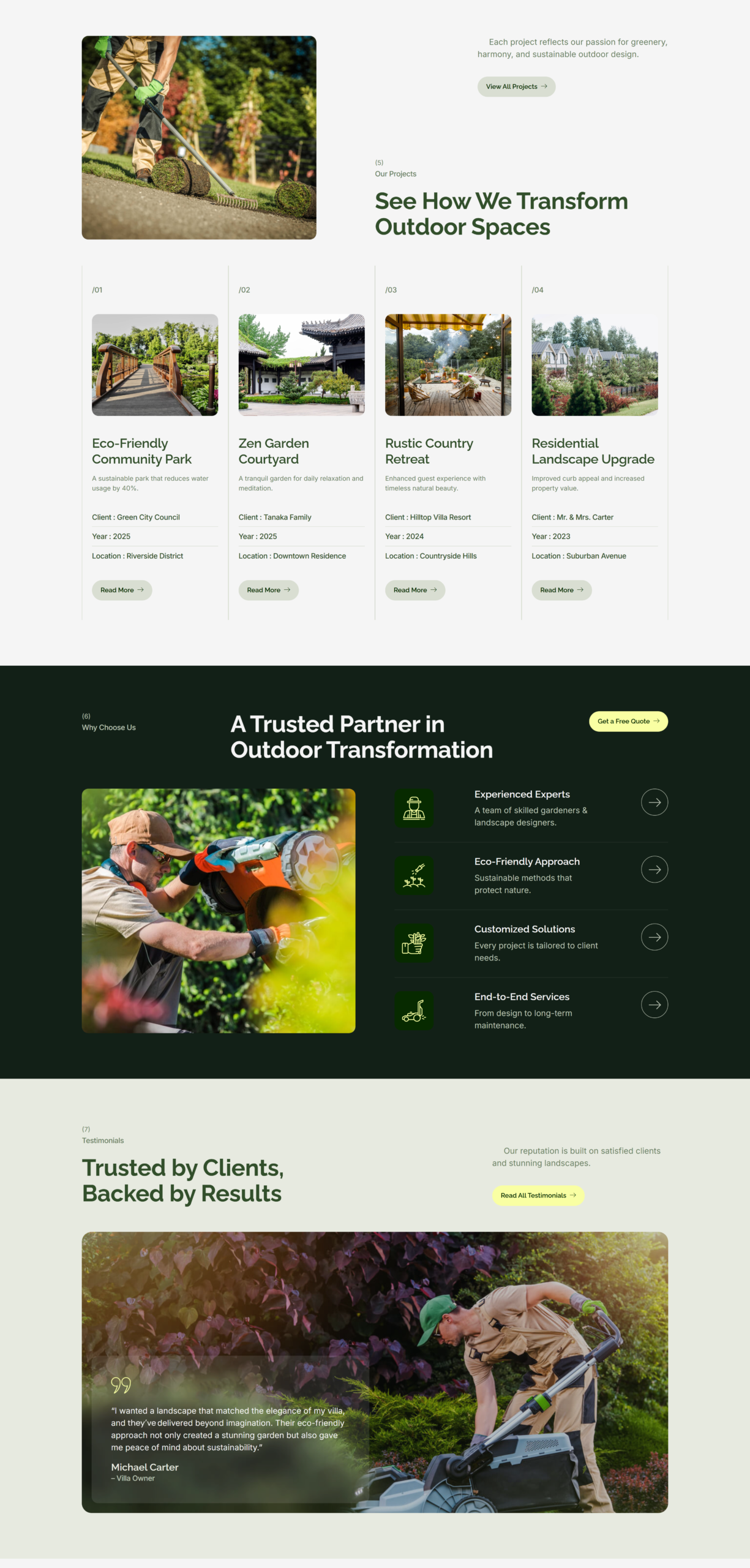 Landscape and garden design website project - web design portfolio by eloire.com.au
